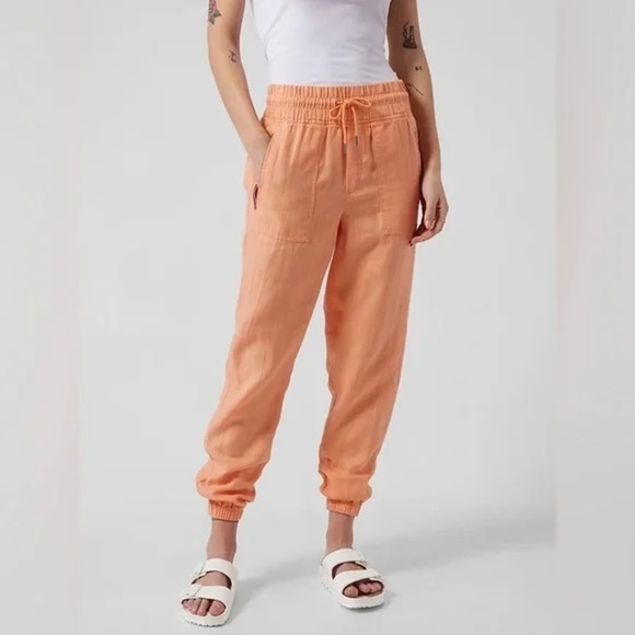 Athleta Cabo Linen Jogger, Cactus Peach, Size 4 - Picture 1 of 10